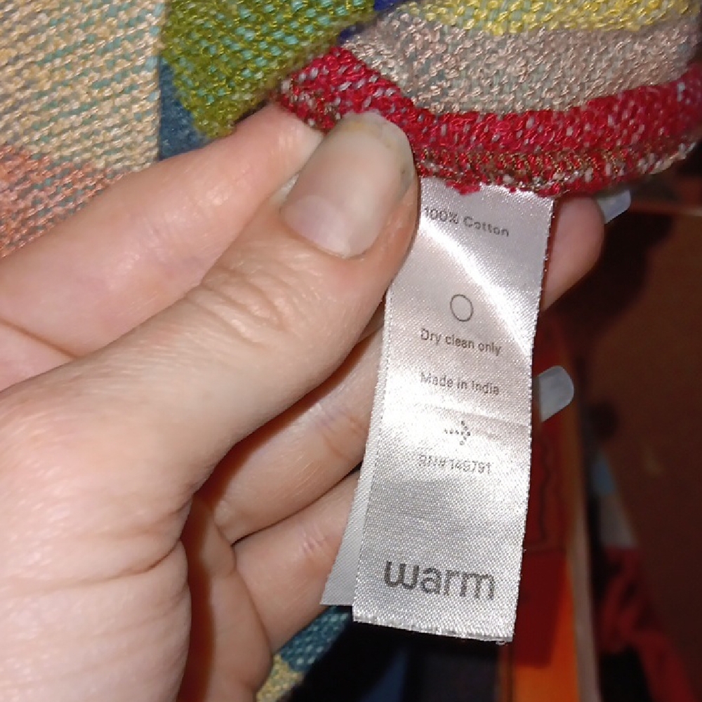 "WARM" Multicolor STRIPED Dress Also Shown W Grain Leather Belt Sold Seperately - Picture 5 of 13